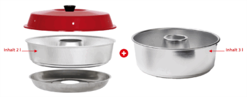 Omnia Campingbackofen Set 2-teilig mit Maxiform 3 Liter - Auflauf- und Backformen