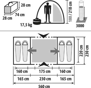Berger Lagoon 4 Familienzelt 2024 für 4 Personen - 4-Personen Zelte
