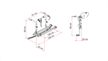 Fiamma Carry Bike Ford Custom Fahrradträger deep black für 2 Fahrräder, E-Bike geeignet - Heck-Fahrradträger